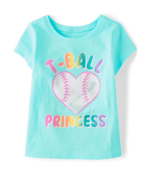 Childrens Place Skyblue T-Ball Princess Tee