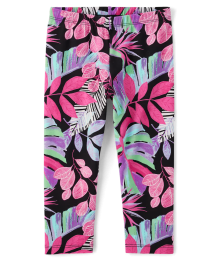 Childrens Place Black Capri Print Leggings