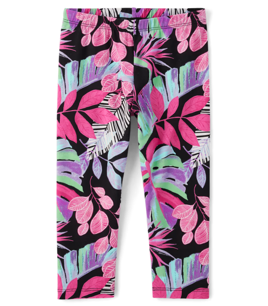 Childrens Place Black Capri Print Leggings