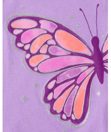 Childrens Place Lilac Silk Butterfly Graphic Tee