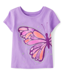 Childrens Place Lilac Silk Butterfly Graphic Tee