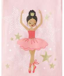 Childrens Place Pink Tinge Ballerina Graphic Tee
