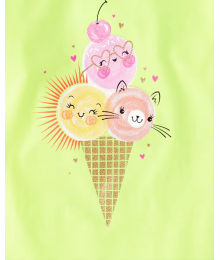 Childrens Place Lime Ice Cream Cone Tee