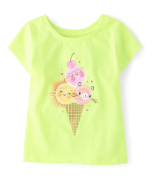 Childrens Place Lime Ice Cream Cone Tee