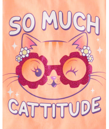 Childrens Place Orange Neon So Much Cattitude Tee