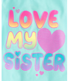 Childrens Place Sky Blue Love My Sister Tee