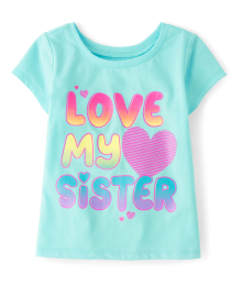 Childrens Place Sky Blue Love My Sister Tee