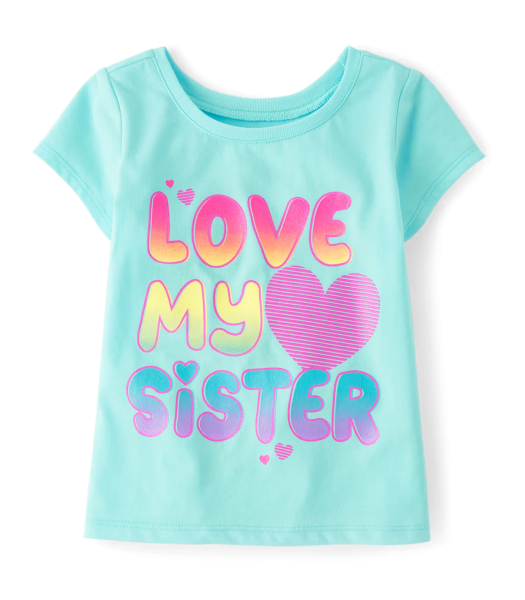 Childrens Place Sky Blue Love My Sister Tee