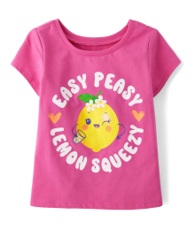 Childrens Place Pink Sugar Candy Lemon Tee