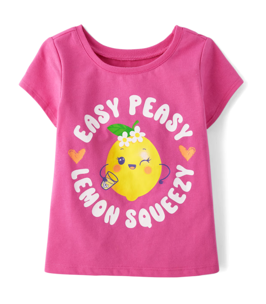Childrens Place Pink Sugar Candy Lemon Tee