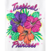 Childrens Place White Tropical Princess Graphic Tee