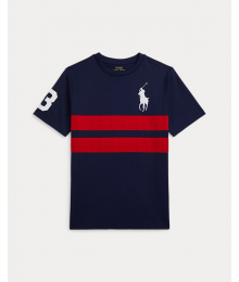 PRE-ORDER ONLY AVAILABLE ONLY AFTER DECEMBER 12 2025 - Polo Ralph Lauren Navy Big Pony Red Stripe Tee