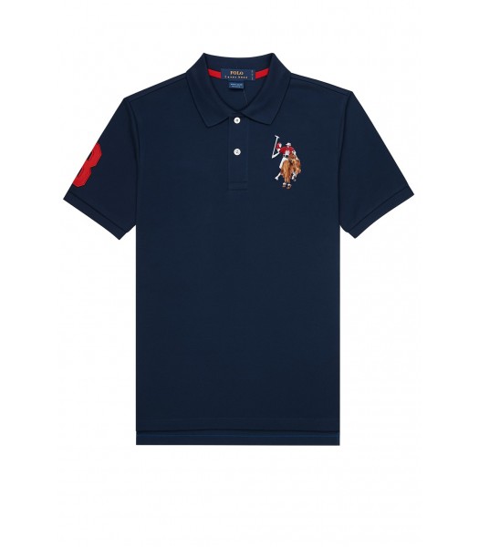 U.S Polo Assn Blue Wt Multi Uspa Crest Polo
