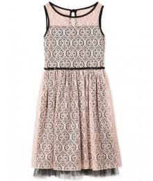 Speechless blush/black lace girls dress 