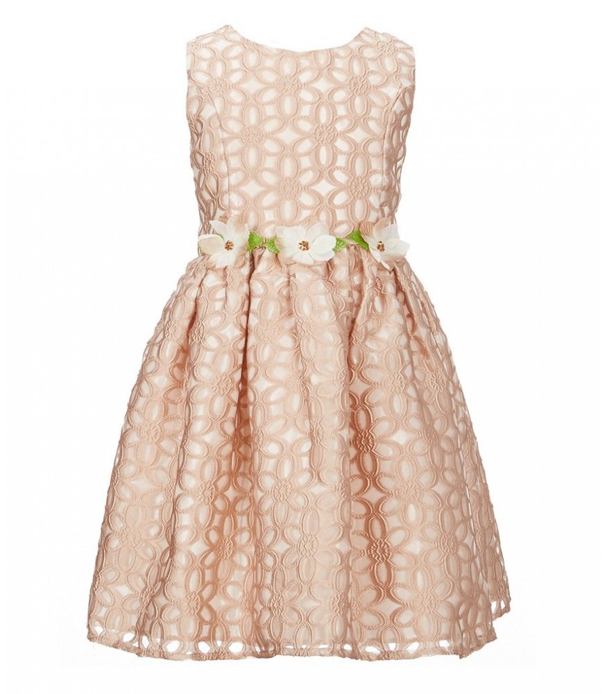 Jayne Copeland Mauve Floral Fit And Flare Dress