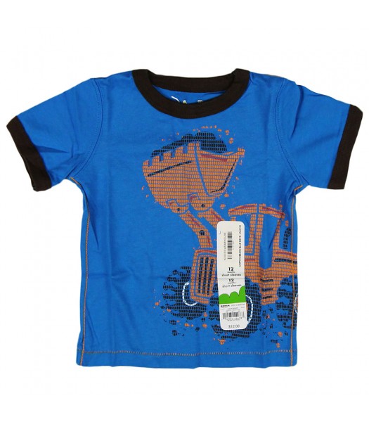 Jumping Beans Blue Boys Tee With Orange Print Loader