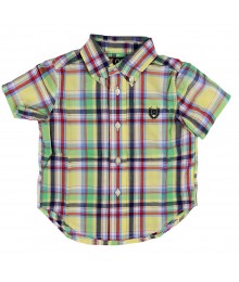 Chaps Yellow Multi Boys Short Sleeve Shirt