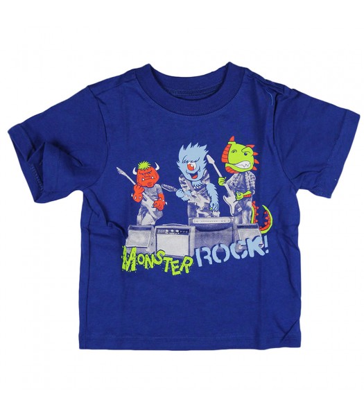 Childrens Place Blue Monster Rock Graphic Tee