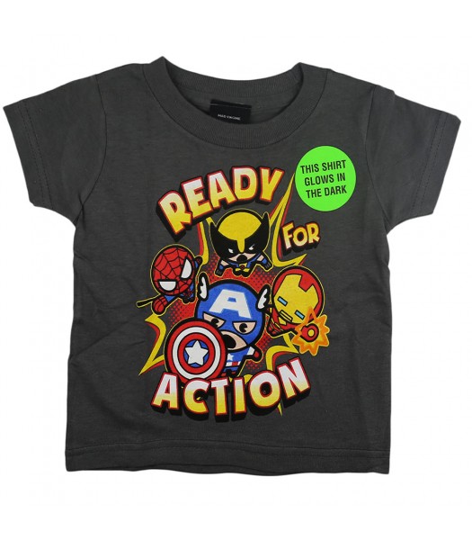 Marvel Charcoal"Ready For Action" Boys Tee