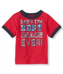 Childrens Place Red Boys Tee/Best Coach Print