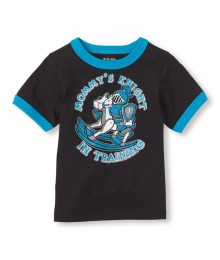 Childrens Place Black Boys Tee/Mommys Knight Print