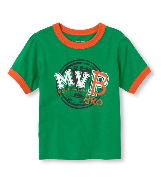 Childrens Place Green Boys Tee/Most Valuable Pro (Mvp) Print