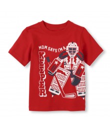 Childrens Place Red Boys Tee/Moms Keeper Print