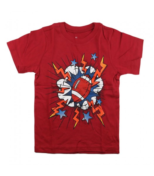 Childrens Place Red Boys Tee Wt Footbal Print
