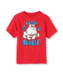 Childrens Place Red Boys Tee Wt Ready To Rumble Print