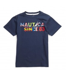Nautica Navy Boys Tee Wt Multi Colo Nautica Print