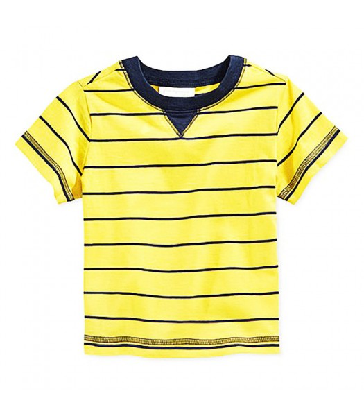 First Impressions Yellow Wt Navy Stripes Boys Tees