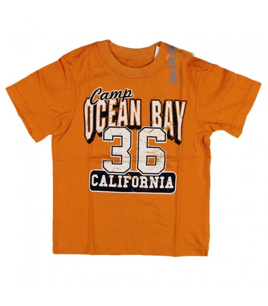 Childrens Place Boys Camp Ocean Bay Graphic -Mustard Tee