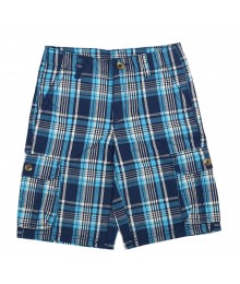 Crazy 8 Soft Navy  Plaid Cargo Shorts
