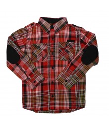Sean John Red/White/Black Plaid Boys Shirt