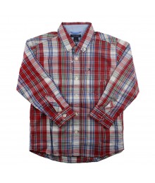 Tommy Red/White Plaid Boys Shirt