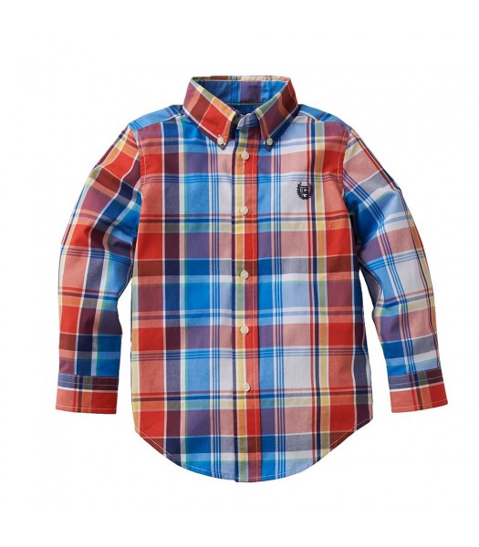 Chaps Red/Blue/Yellow Multi Plaid L/S Shirt 