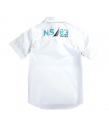 Nautica White/Turq/Navy/Orange Color Block S/Sleeve Shirt 