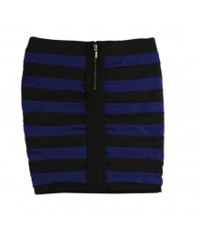 Stoosh Blue/Black  Striped Bodycon(Banded) Skirt