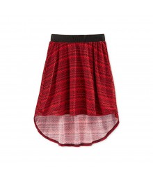 Missunderstood Red/Black Hi-Low Skirt