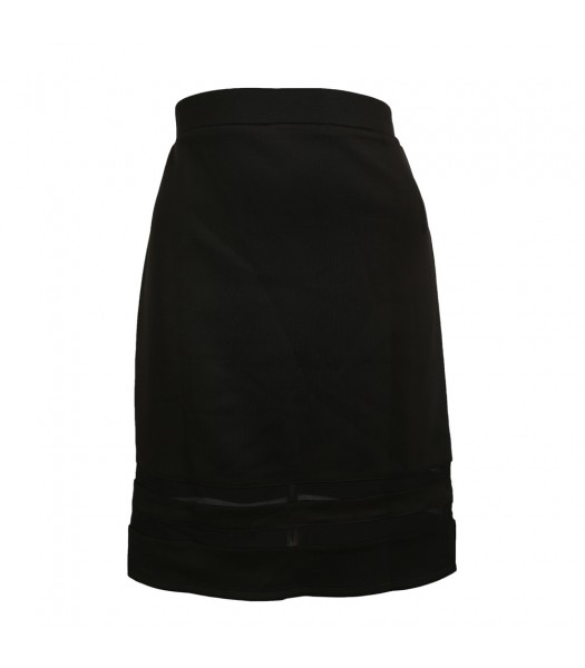 Olsenboye Black Pencil Skirt Wt Mesh-Inset