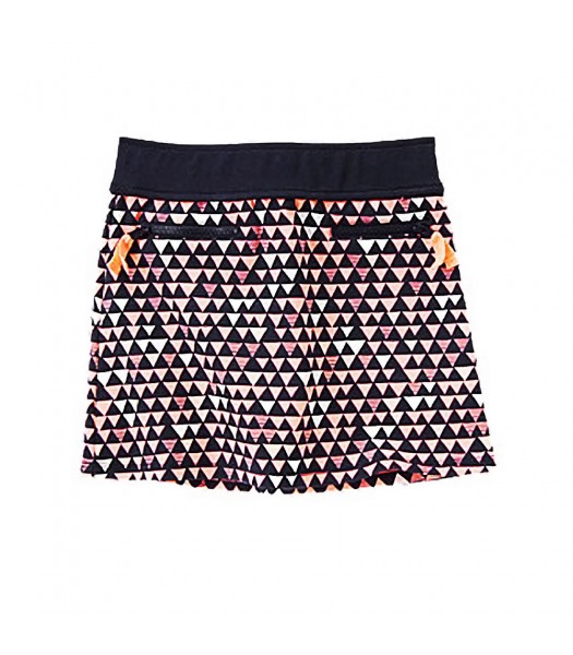 Gymboree Navy Skirt Wt Neon Pink Triangle Print