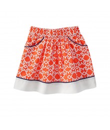 Gymboree Orange Skirt Wt Heart Chain Print