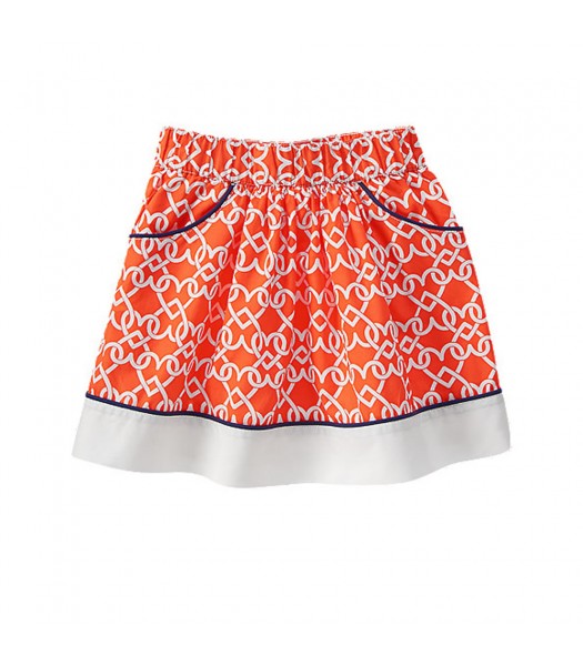Gymboree Orange Skirt Wt Heart Chain Print