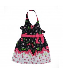 Jessica Ann Black/Fush Cherry Dot Halter Dress