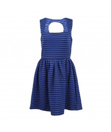 Bebop Blue/Black Stripe Kint Dress