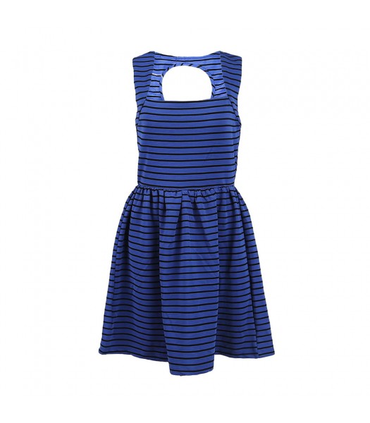 Bebop Blue/Black Stripe Kint Dress