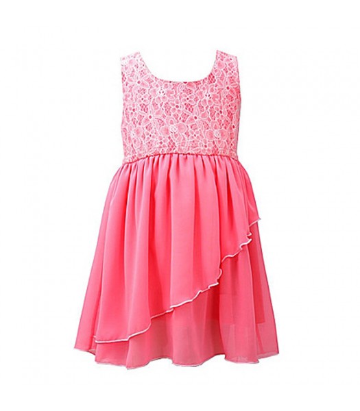 Bonnie Jean Neon Pink Burnout Wrap Dress