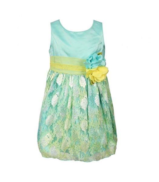 Sweet Heart Rose Aqua Multi Watercolor Lace Dress