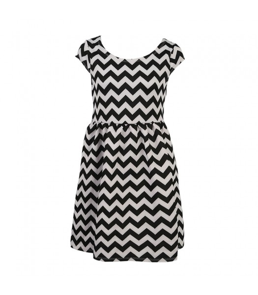 black and white zig zag dress