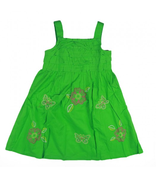 Okie Dokie Green Girls Ruffle Dress